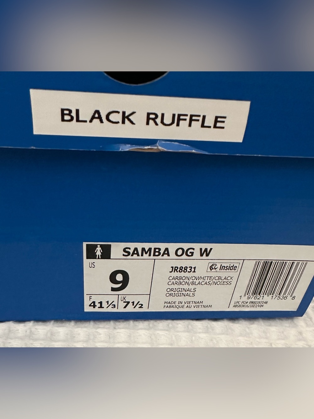 adidas Samba OG W Sneaker in Carbon, Black and White Size 9 - Picture 10 of 10